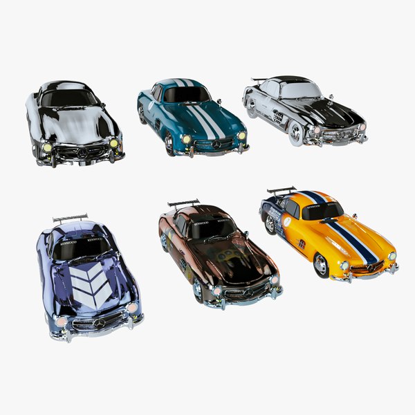 3D Mercedes Benz 300 SL Collection 6pcs model