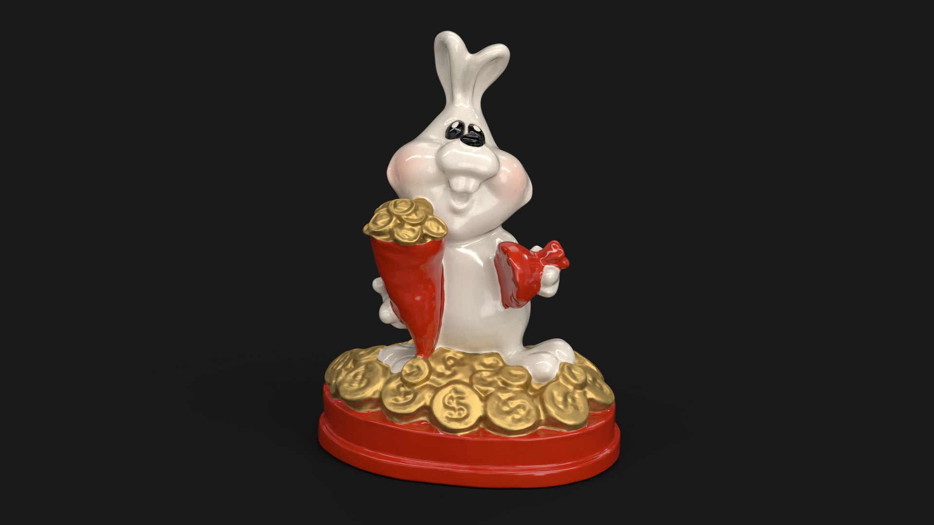 Money Rabbit Figurine Model - TurboSquid 2250670
