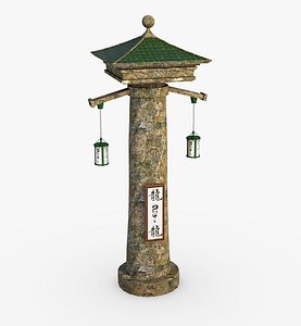 column asian asia 3D model