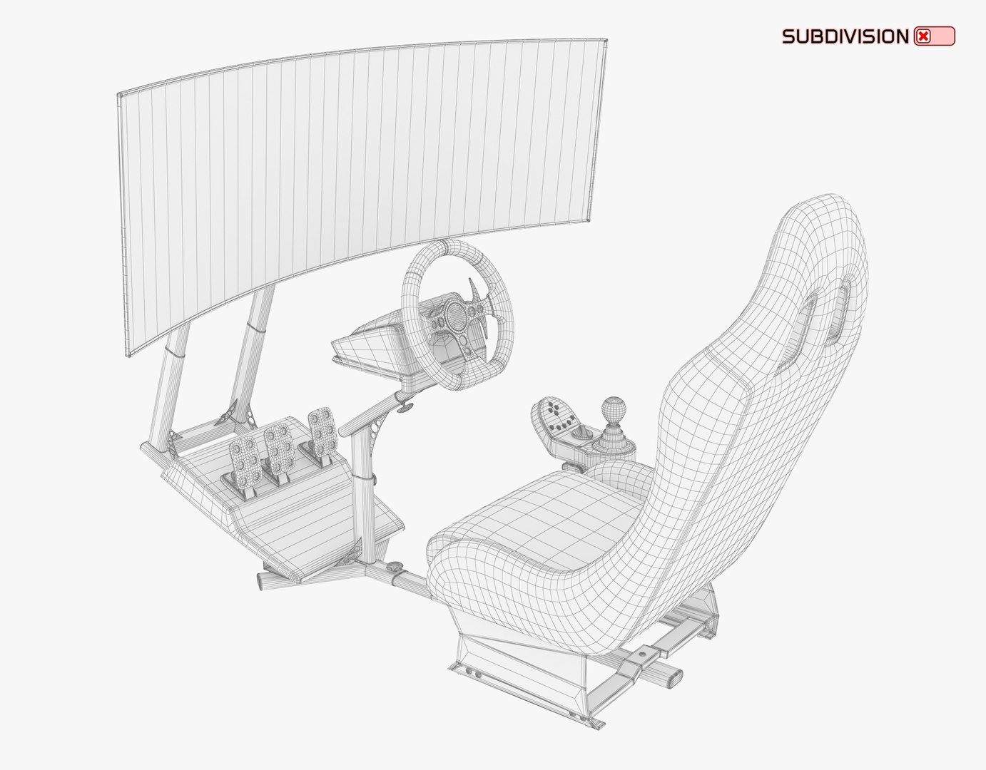 3D Racing Simulator Cockpit With Curved Monitor A Model - TurboSquid ...