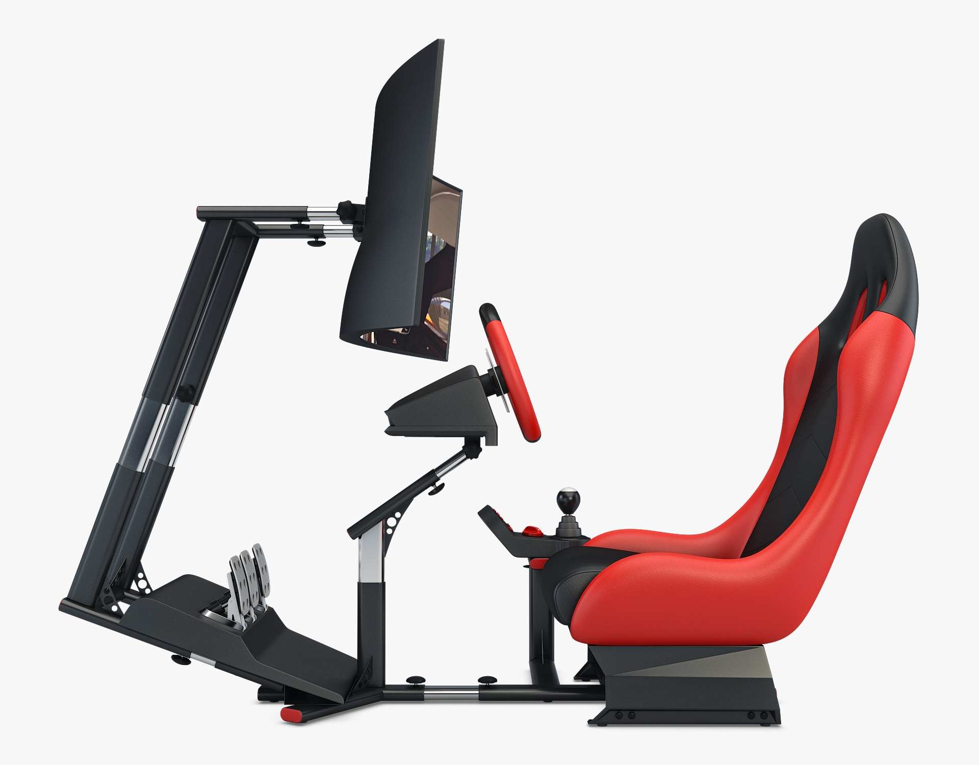 modelo 3d Cabina de simulador de carreras con monitor curvo A ...