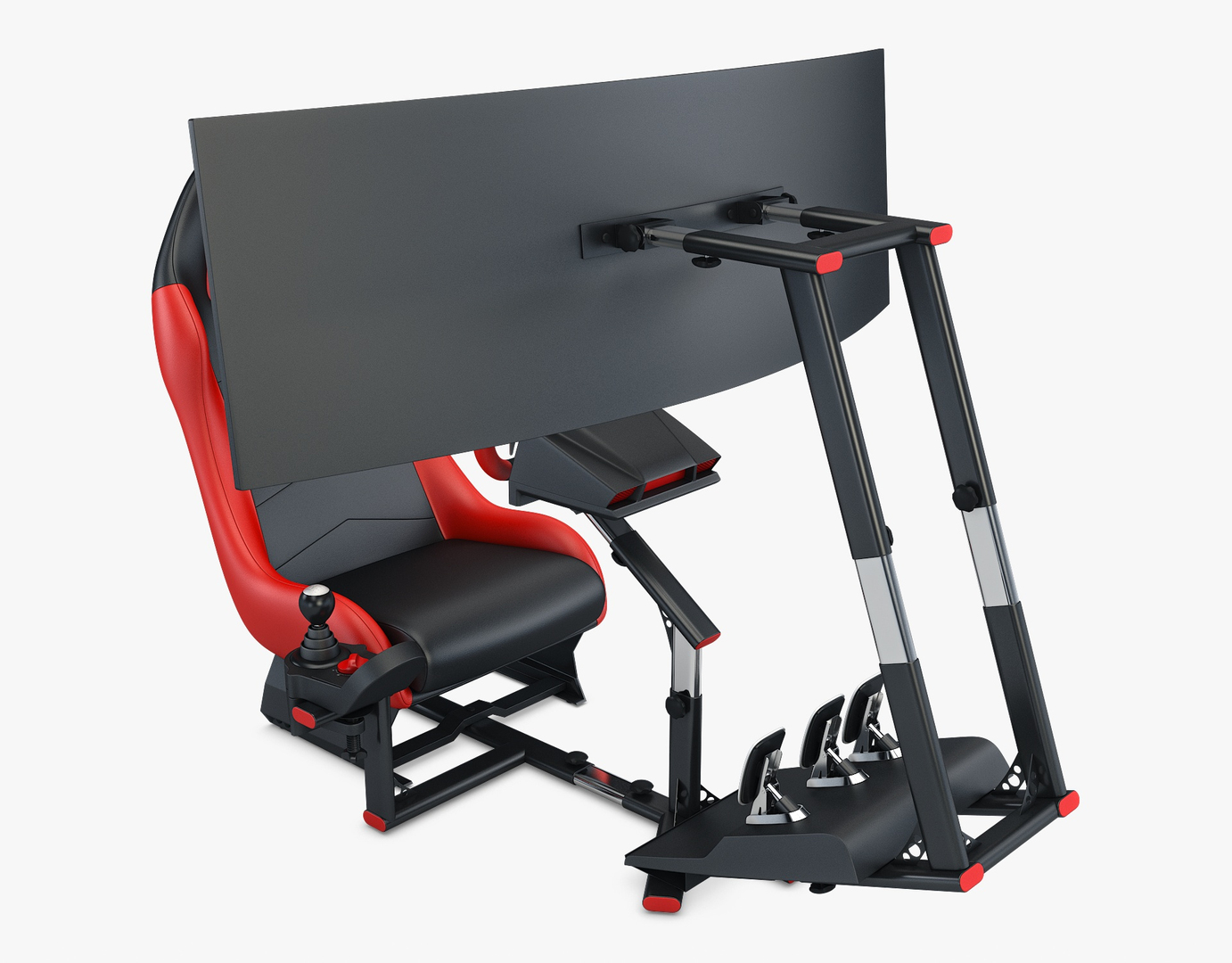 modelo 3d Cabina de simulador de carreras con monitor curvo A ...
