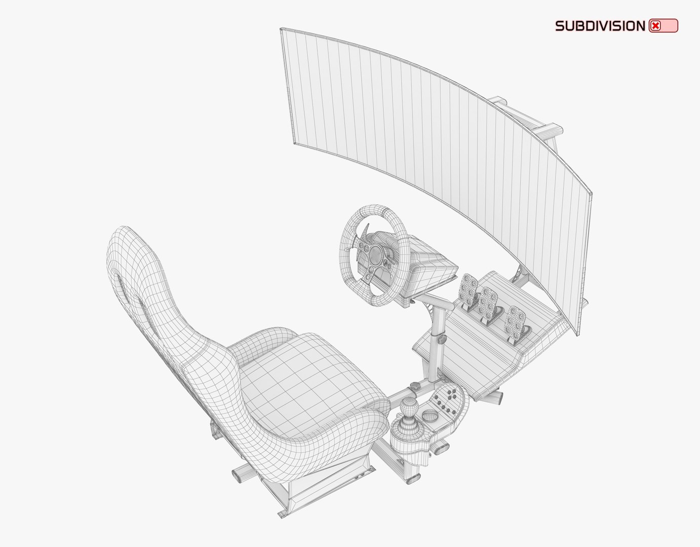 3D Racing Simulator Cockpit With Curved Monitor A Model - TurboSquid ...