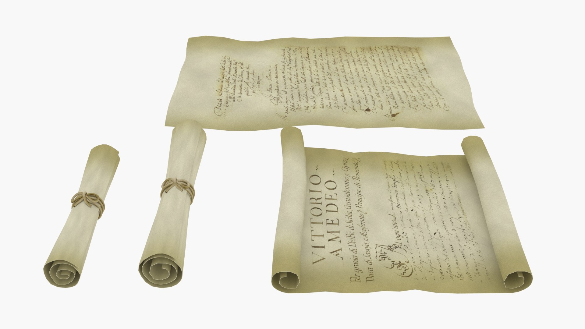 Ancient Old Paper Scroll 3D Model - TurboSquid 2051147