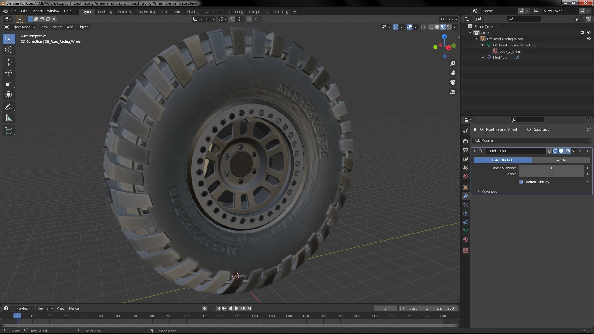 3D Off Road Racing Wheel - TurboSquid 1908135