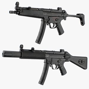Heckler and Koch MP5 and MP5SD Low Poly