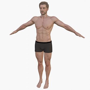 Realistic Man Character Warrior Male Brutal Viking Low-poly