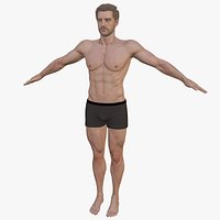 Realistic Man Character Warrior Male Brutal Viking Low-poly