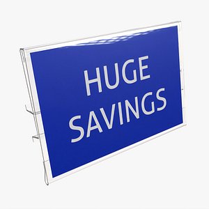 Store hinged flip up sign holder model