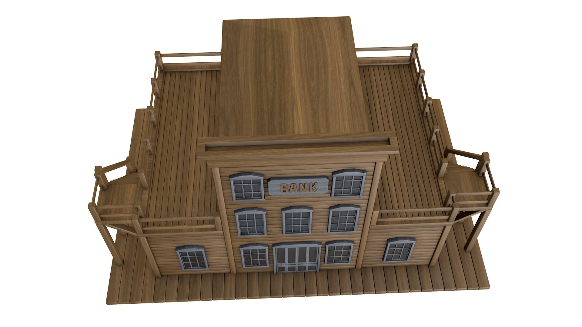 Western Wild West Bank 3D Model - TurboSquid 1914993