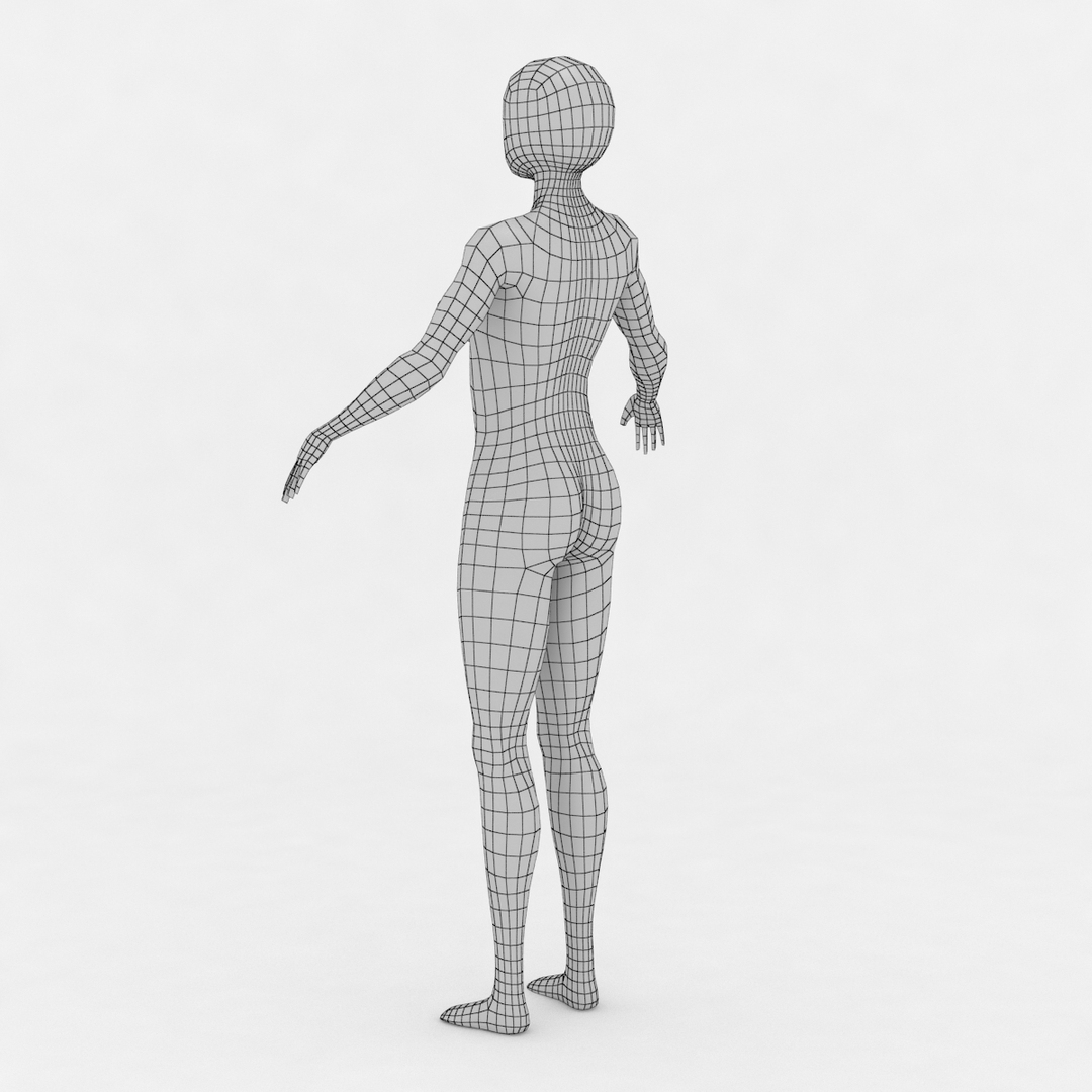 3d Female Body Base Mesh Model