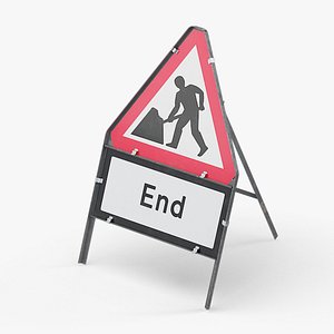 Men At Work End Triangular Road Sign