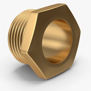 Gold Metal Pipe Fitting 3D