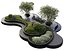 3D Landscaping Figure with Plants Waterfalls and Fish