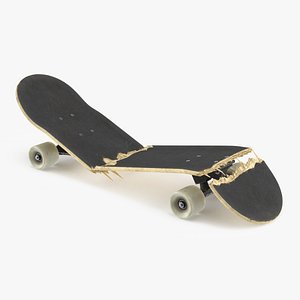 Skateboard Broken in Three Pieces