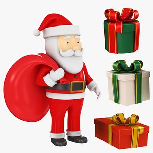 Santa Claus and Gifts 3D