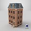 Modelo 3D Low Poly de Prédio de Apartamentos Clássico em Estilo Cartoon 01