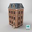 Modelo 3D Low Poly de Prédio de Apartamentos Clássico em Estilo Cartoon 01