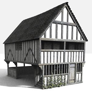 3d medieval markethall model