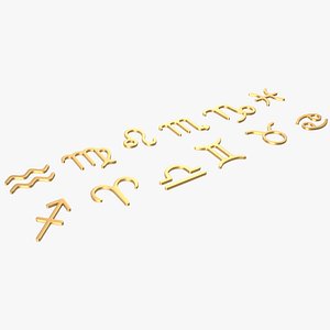Zodiac signs gold 2 model
