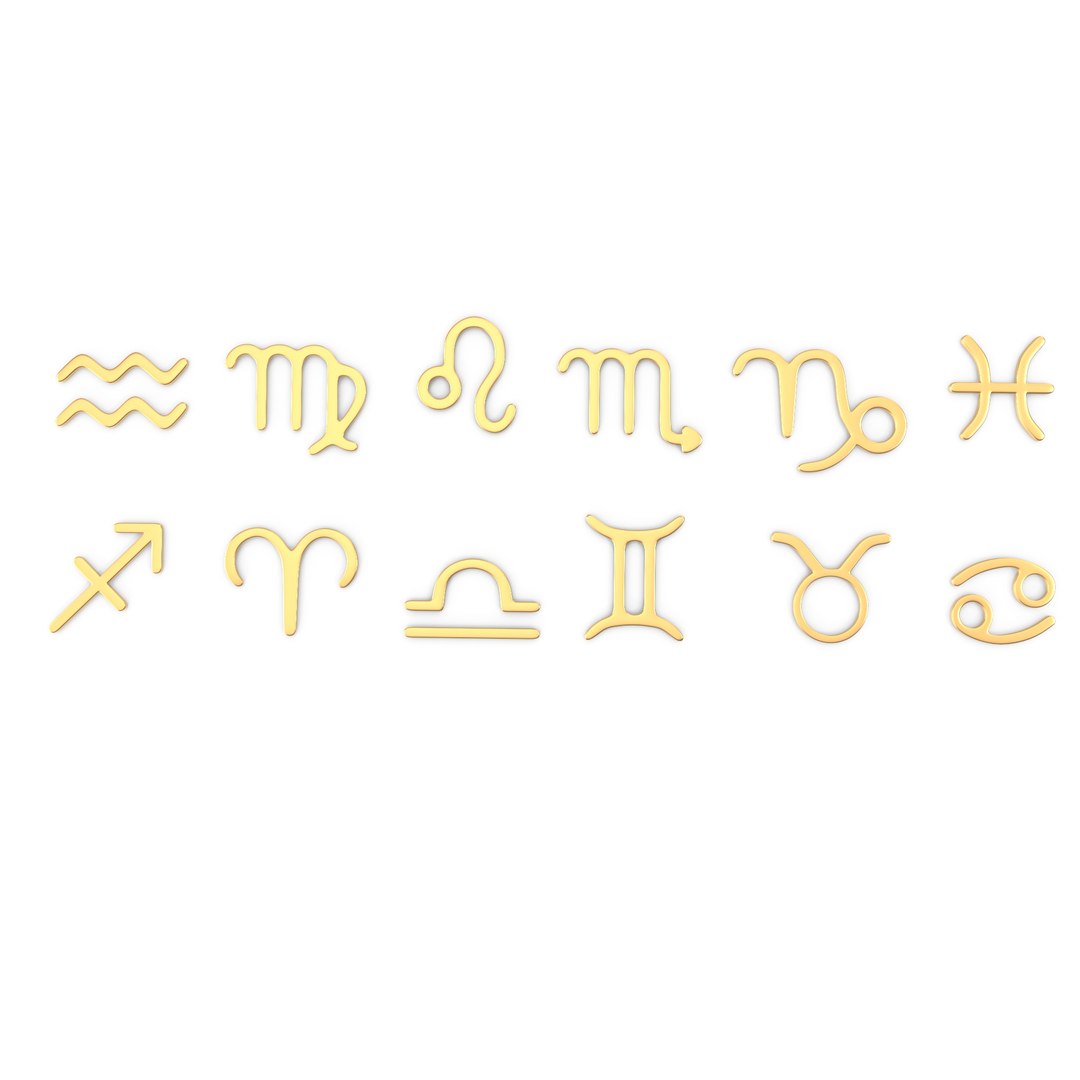 Zodiac Signs Gold 2 Model - TurboSquid 2144786