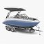 motorboat yamaha 242s boat trailer 3D model