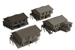 Ancient architectural model  rural house ancient house model