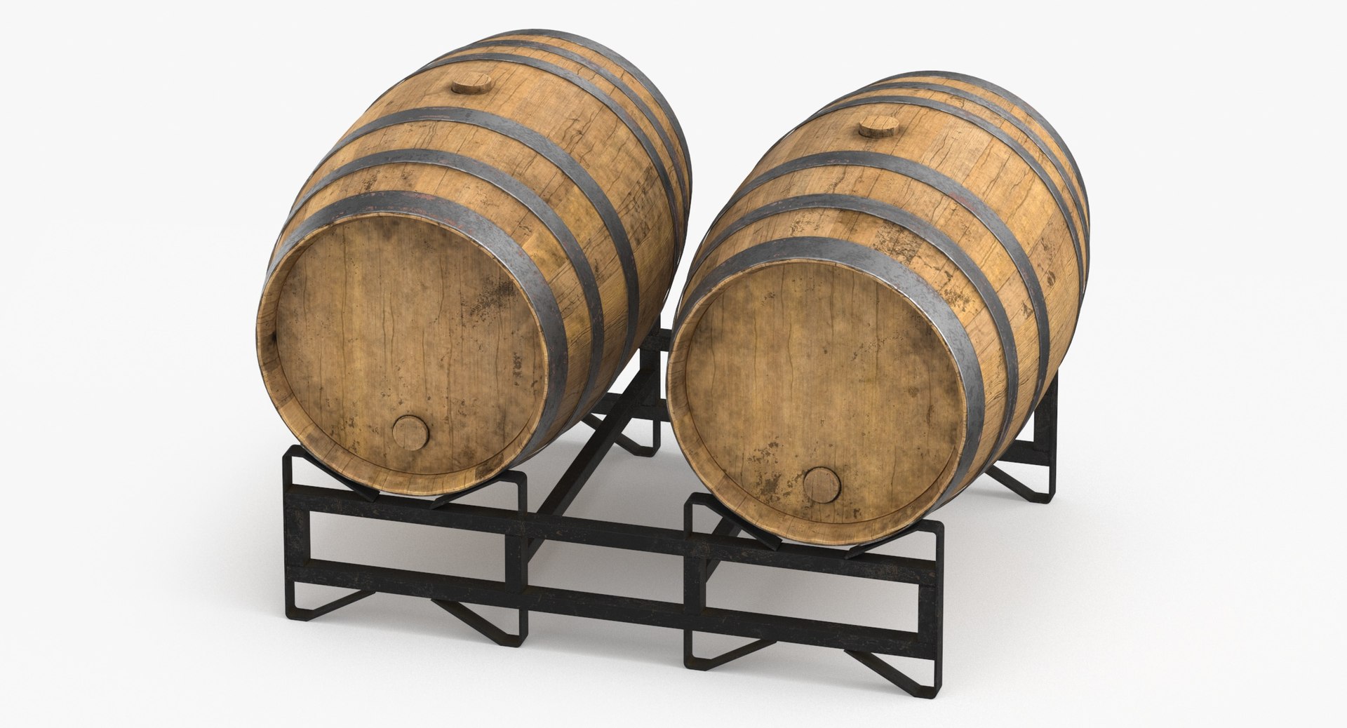 Barrel Wood Rack And Stacked 3D - TurboSquid 1952791