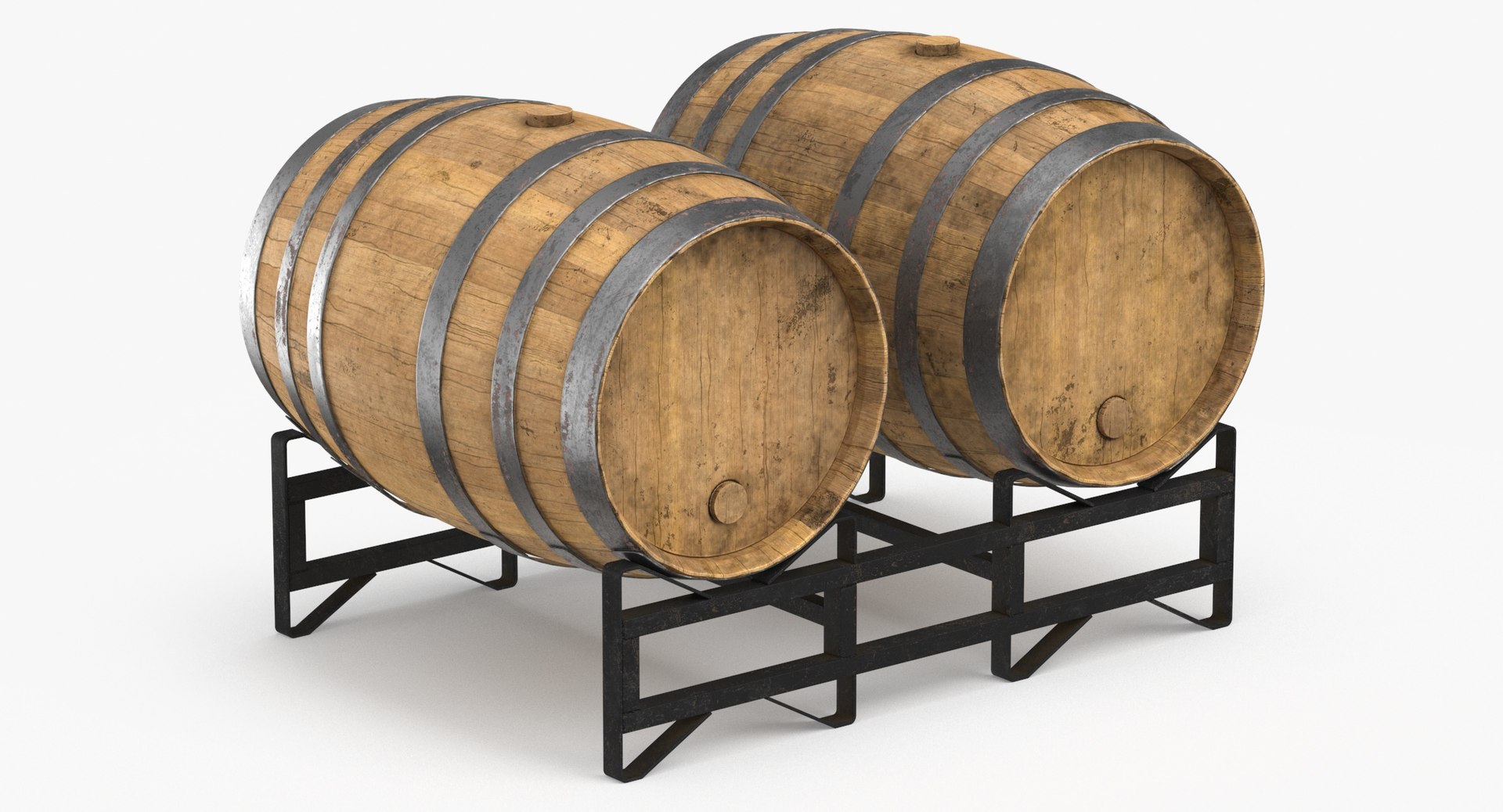 Barrel Wood Rack And Stacked 3D - TurboSquid 1952791