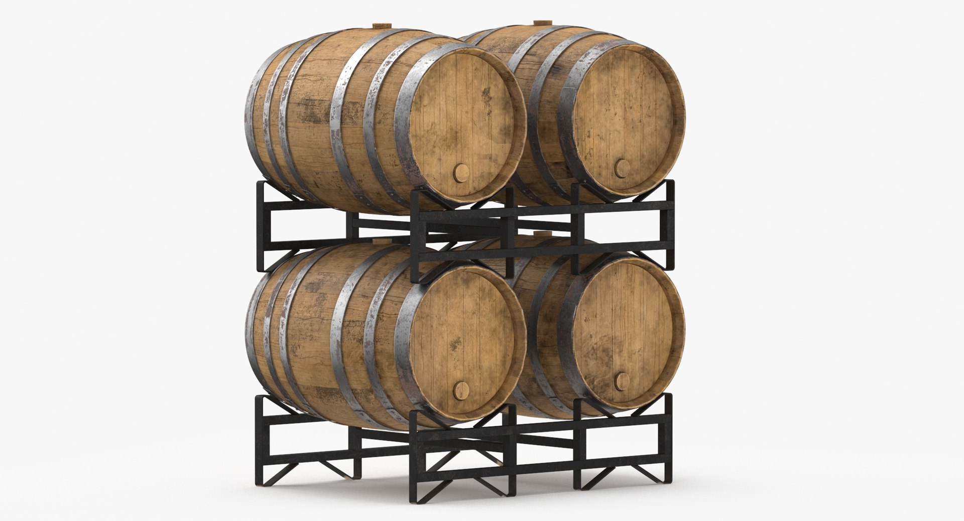 Barrel Wood Rack and Stacked 3D - TurboSquid 1952791