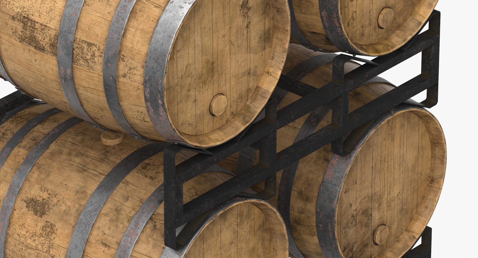 Barrel Wood Rack and Stacked 3D - TurboSquid 1952791