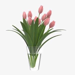 flower tulip vase 3d max