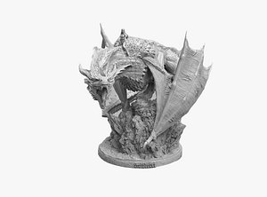 Monster design statue The rider and the dragon STL 3D model design print download files 3D