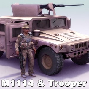 m1114 hmmwv female 3d model