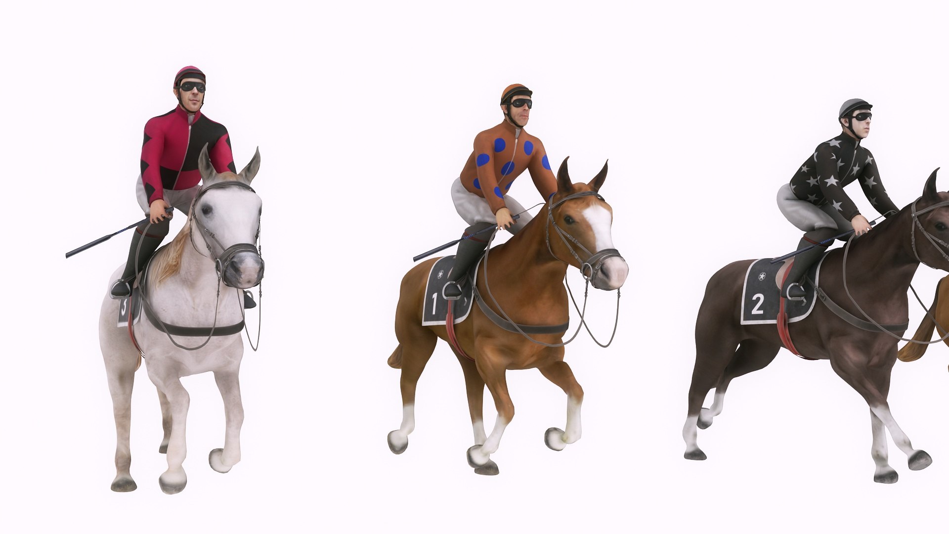 Racing Horses Start Gate And Finish Line Tower Collection 3D Model ...