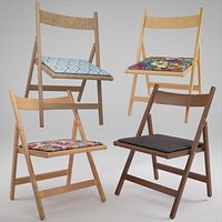 Wood Folding Chair with Cushion