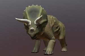 3D triceratops rigged zbrush model