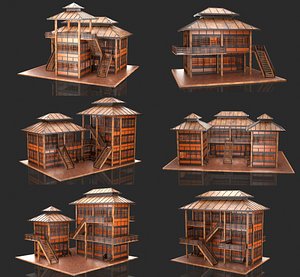 Medieval Fantasy Houses Collection 2 3D model