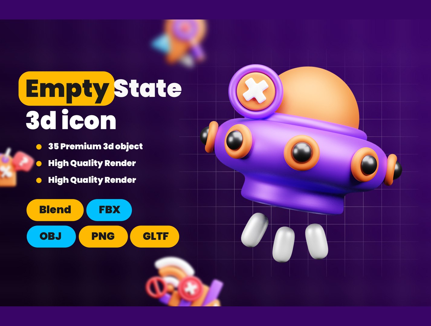 3D Empty State 3d Ui Icon Pack - TurboSquid 2249794