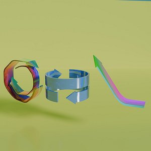 3D model Arrow Icon Set