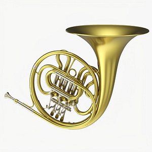 Brass bell french horn 3D model