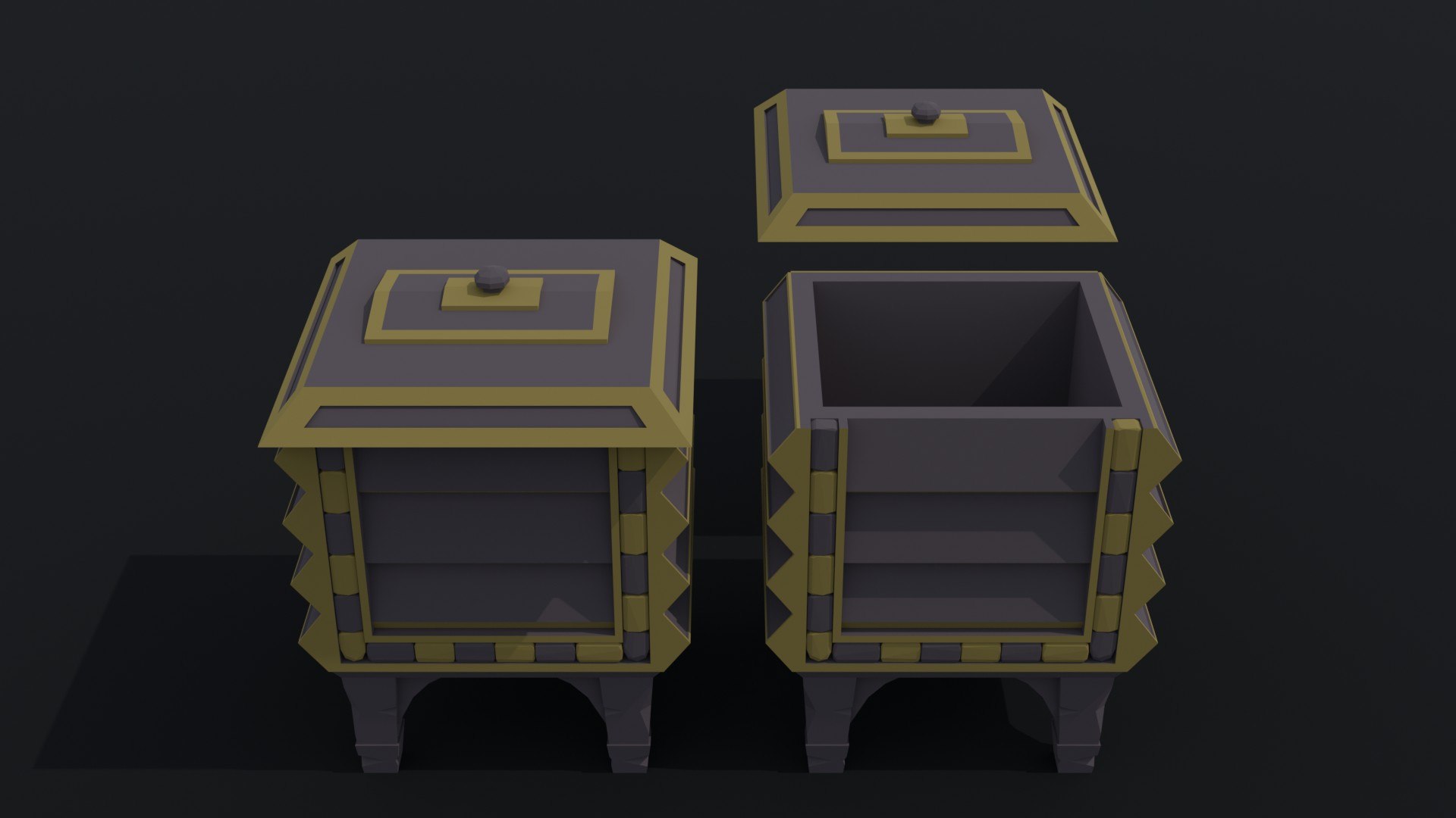 Low-poly Cartoon Fantasy Chests Polygonal Style 3D - TurboSquid 2202746