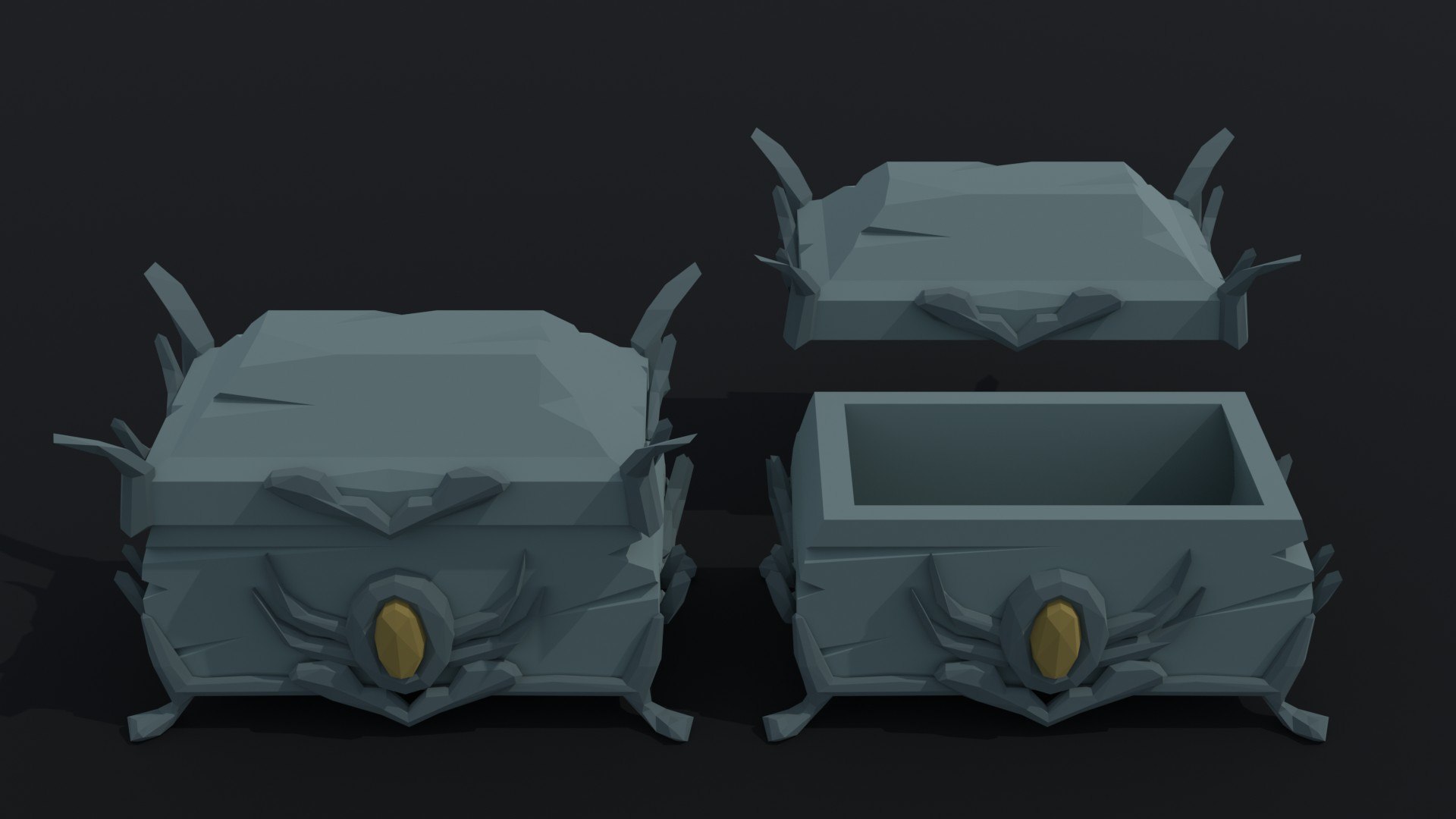 Low-poly Cartoon Fantasy Chests Polygonal Style 3D - TurboSquid 2202746