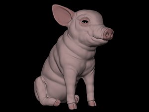 Cute Piglet 3D print model 3D model