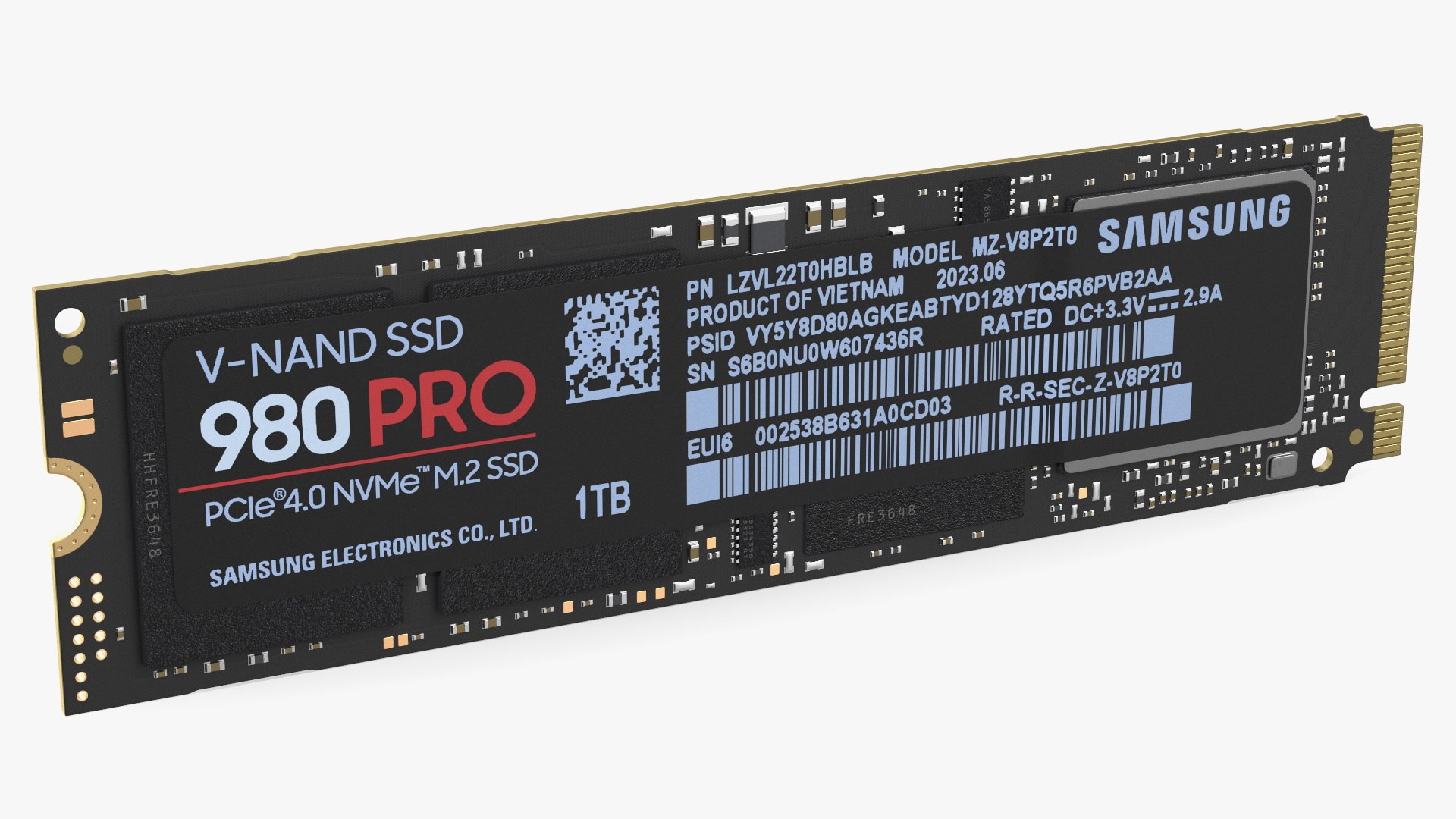M2 SSD Samsung 980 Pro 1 TB 3D model preview