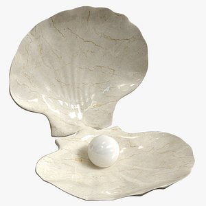 ceramic decor sea shell with pearl