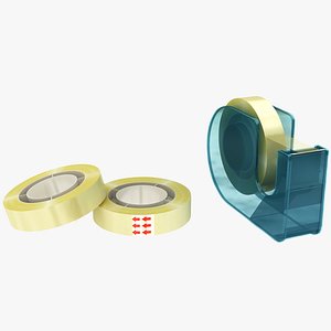 Small Tape Cutter With Tapes 02 3D model