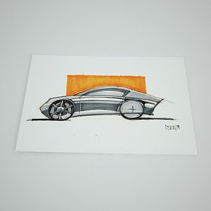car design sketch 3D model