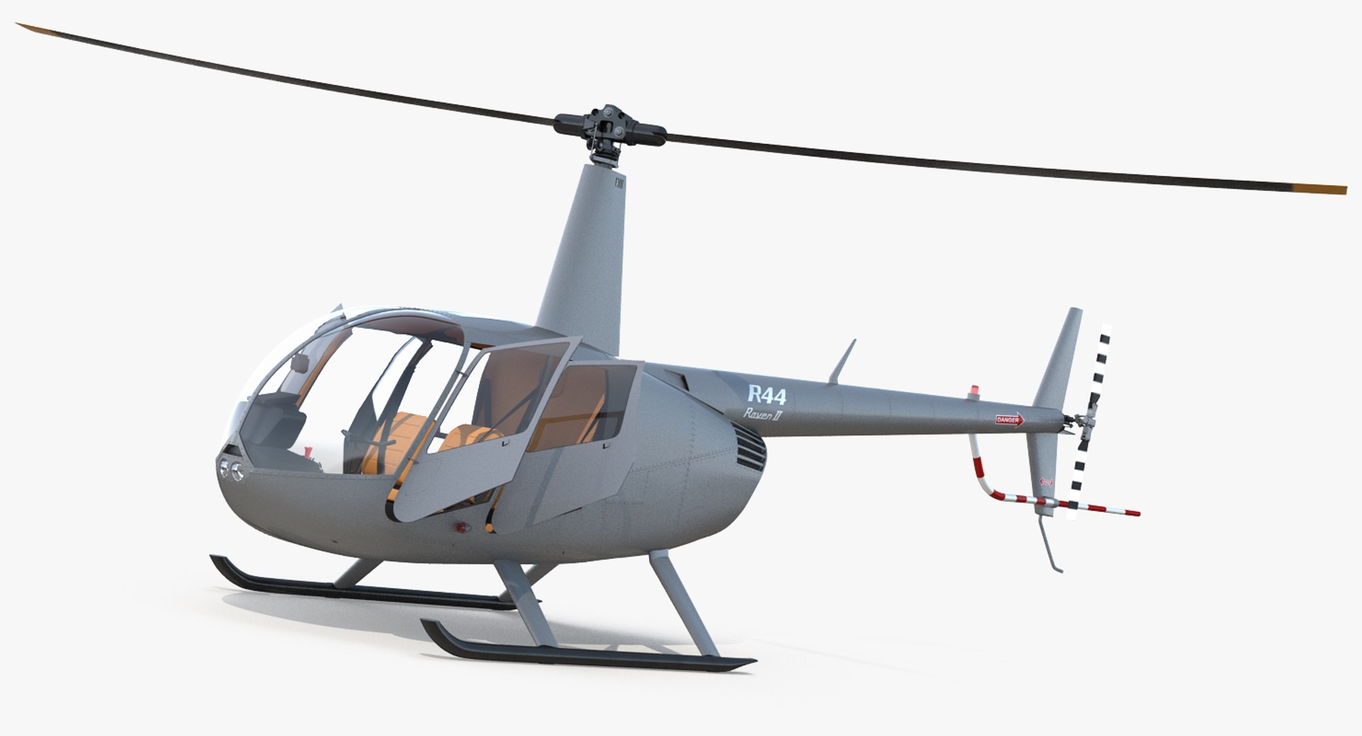 Light Utility Helicopter Robinson R44 Rigged 3D model preview