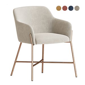 Ana Velvet Arm Dining Chair 3D model